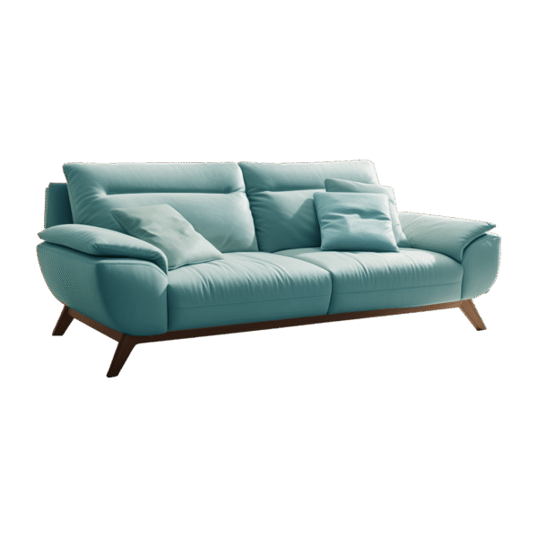 Leather Sofa with Tufted Back