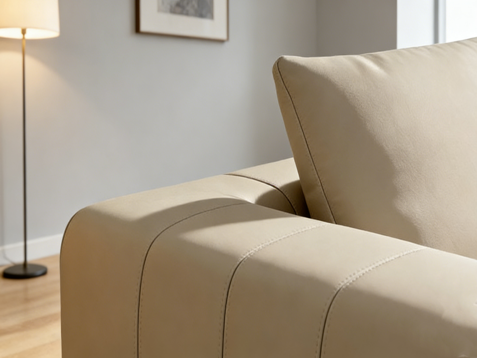 Allethiah 2 Seater Sofa – Modern Fabric & Leather Loveseat - Image 5