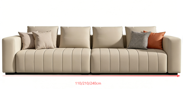 Allethiah 2 Seater Sofa – Modern Fabric & Leather Loveseat - Image 4