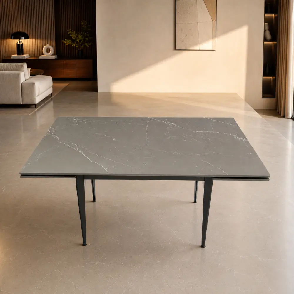 DT-BY-201 Extendable Marble-Effect Dining Table 140-200cm - Image 2